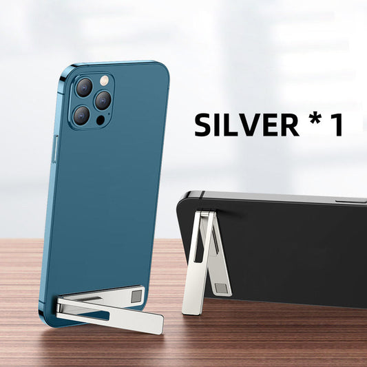 Adjustable Aluminum Phone Stand Holder with Back Adhesive for iPhone and Samsung – Universal Desk Kickstand