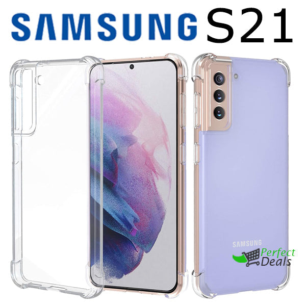 AntiShock Clear Back Cover Soft Silicone TPU Bumper case for Samsung S21