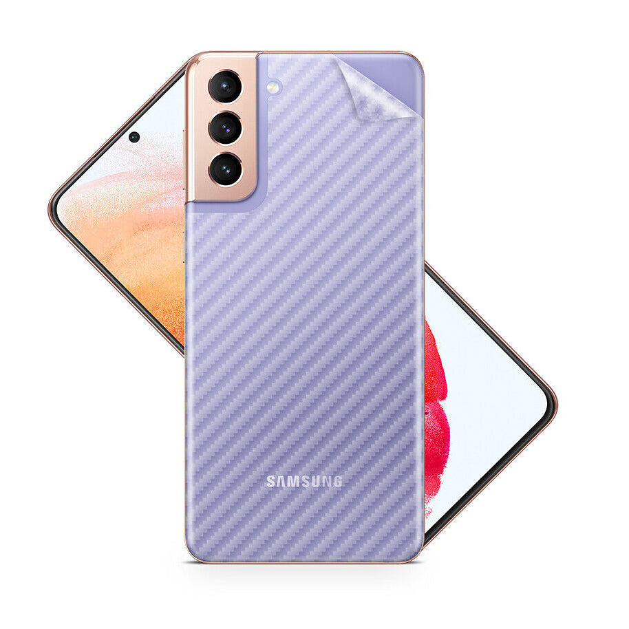 Pack of UV Glue Full Screen Protector Tempered Glass + Carbon Back Sticker and Camera Lens Protection for Samsung S21 Plus