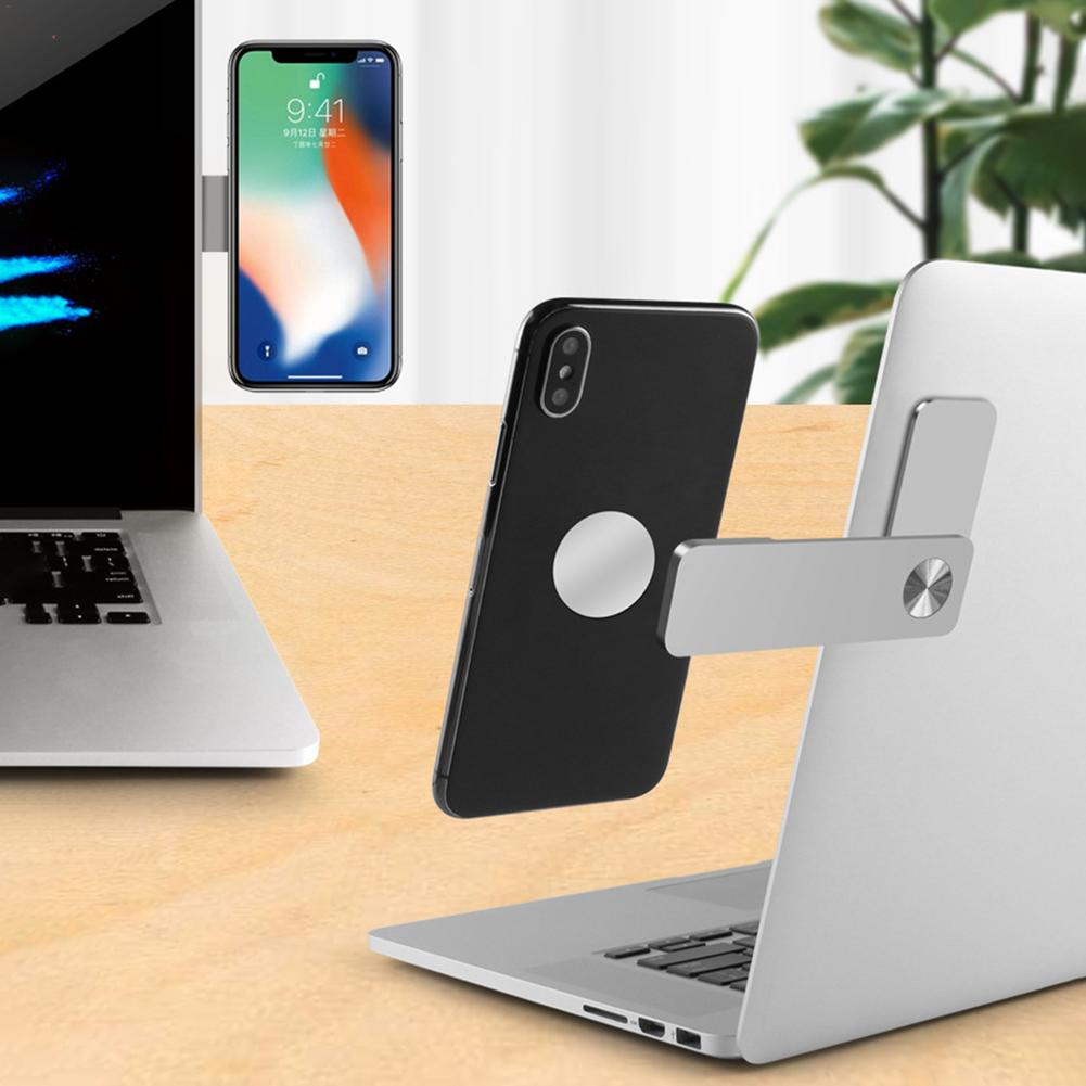 Adjustable Magnetic Folding Laptop Screen Support and Phone/Tablet Side Mount Holder Bracket