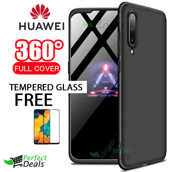 360° Case Cover for with a Free Screen Protector Tempered Glass for Huawei