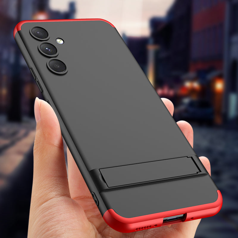 LEEKA Samsung A54 Full 3in1 Cover 360º Shockproof Armour Hard Matte PC Case with Stand