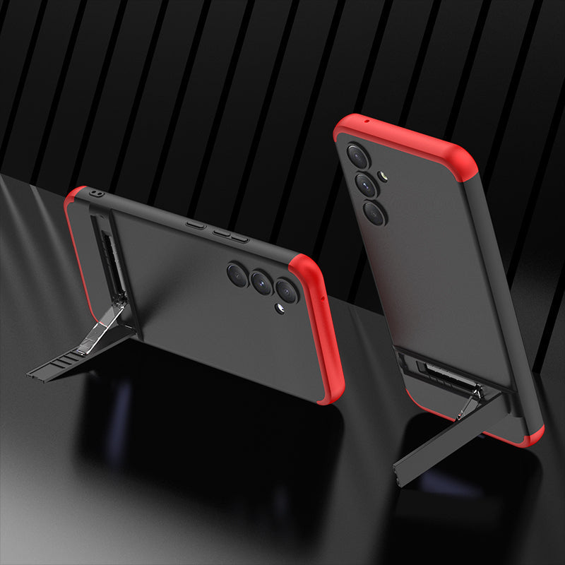 LEEKA Samsung S23 FE Full 3in1 Cover 360º Shockproof Armor Hard Matte PC Case with Stand