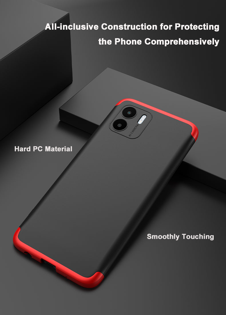 LEEKA Redmi A1 Full 3in1 Cover 360º Shockproof Armour Hard Matte PC Case