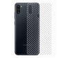 Combo Pack of Tempered Glass Screen Protector, Carbon Fiber Back Sticker, Camera lens Clear Glass Bundel for Samsung Galaxy M11