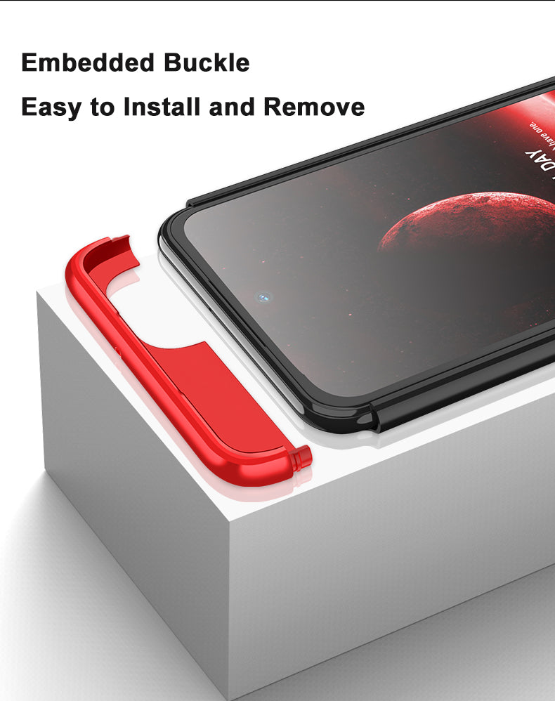 LEEKA Samsung A13 Full 3in1 Cover 360º Shockproof Armour Hard Matte PC Case