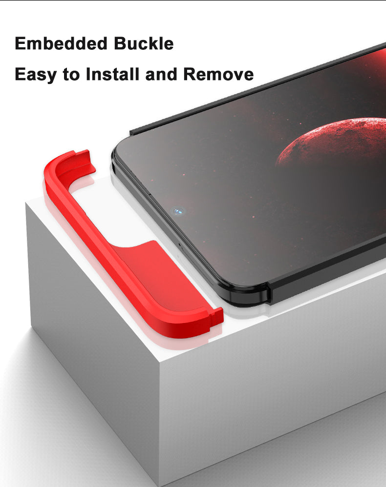 LEEKA Vivo Y16 Full 3in1 Cover 360º Shockproof Armour Hard Matte PC Case