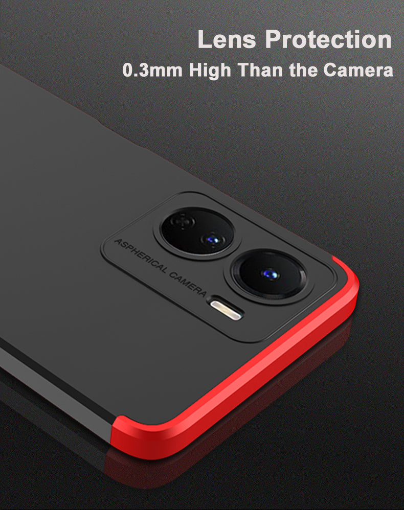 LEEKA Vivo Y16 Full 3in1 Cover 360º Shockproof Armour Hard Matte PC Case