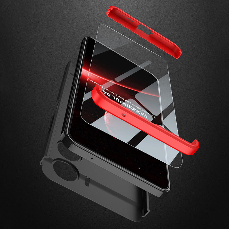 LEEKA Vivo Y16 Full 3in1 Cover 360º Shockproof Armour Hard Matte PC Case