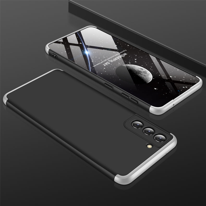 LEEKA Samsung S21 FE Full 3in1 Cover 360º Shockproof Armour Hard Matte PC Case