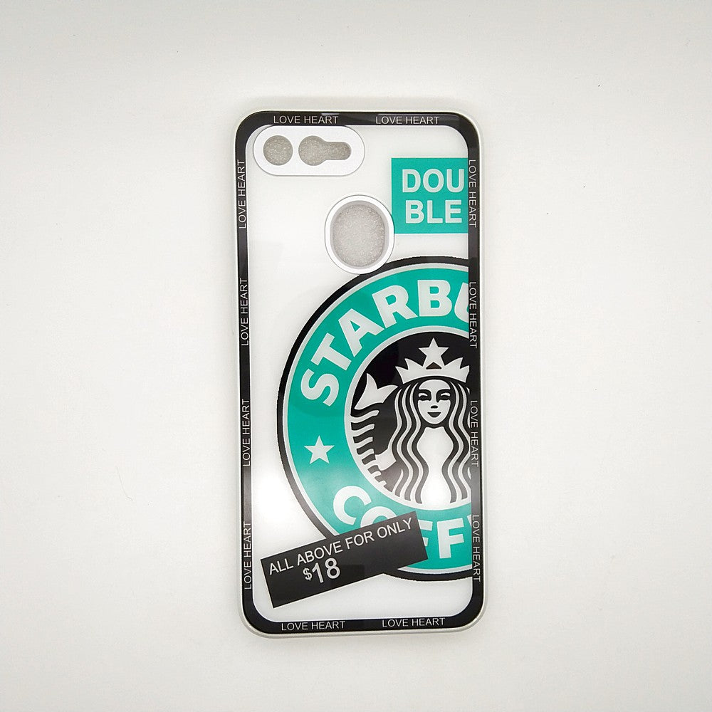 Starbucks Full Camera Lens Protective Hard Shel PC Case For OPPO F9 / F9 Pro
