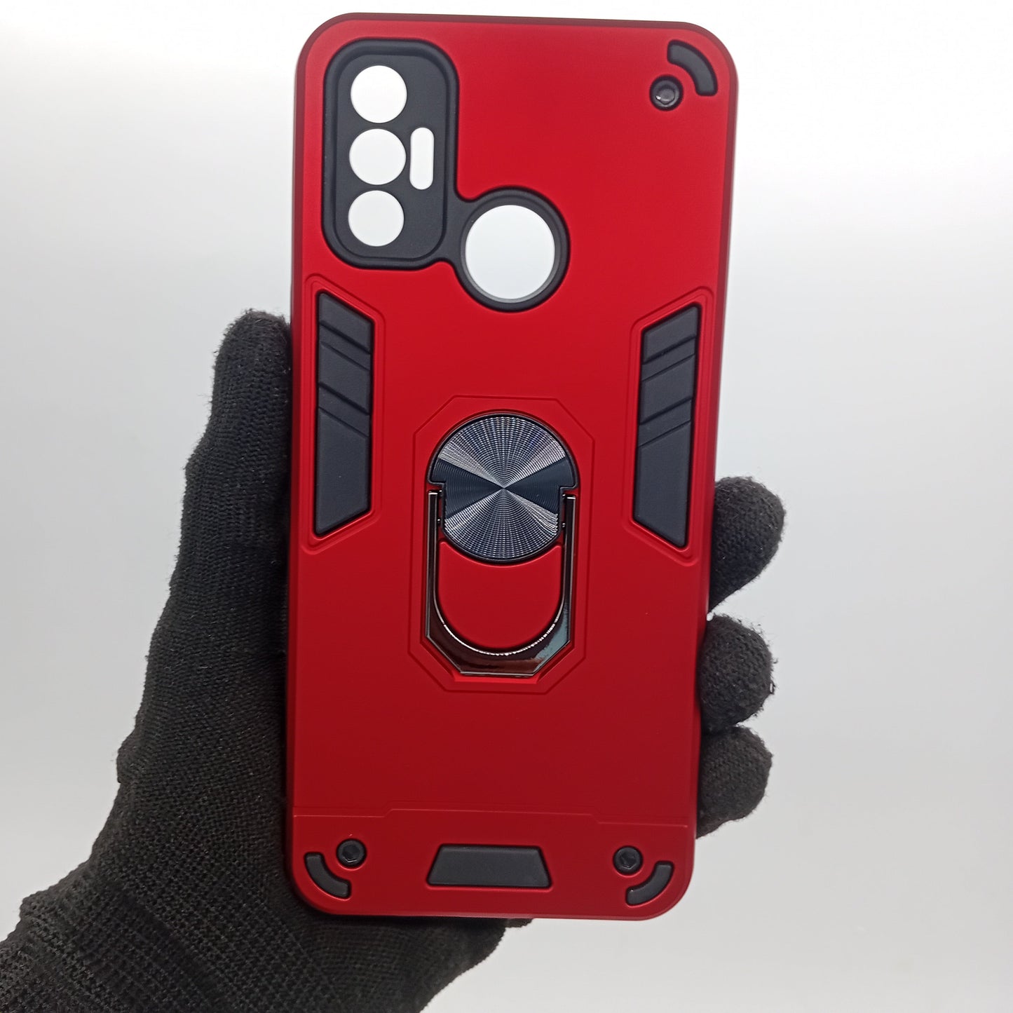 Tecno Spark 7 Hard PC Case with ring holder Shockproof Slim back Cover