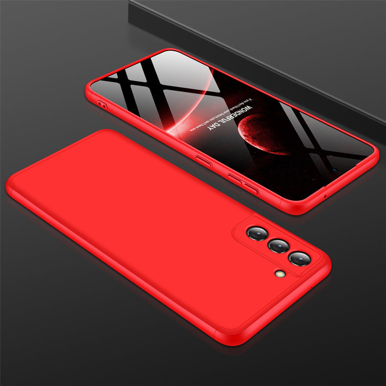 LEEKA Samsung S21 FE Full 3in1 Cover 360º Shockproof Armour Hard Matte PC Case