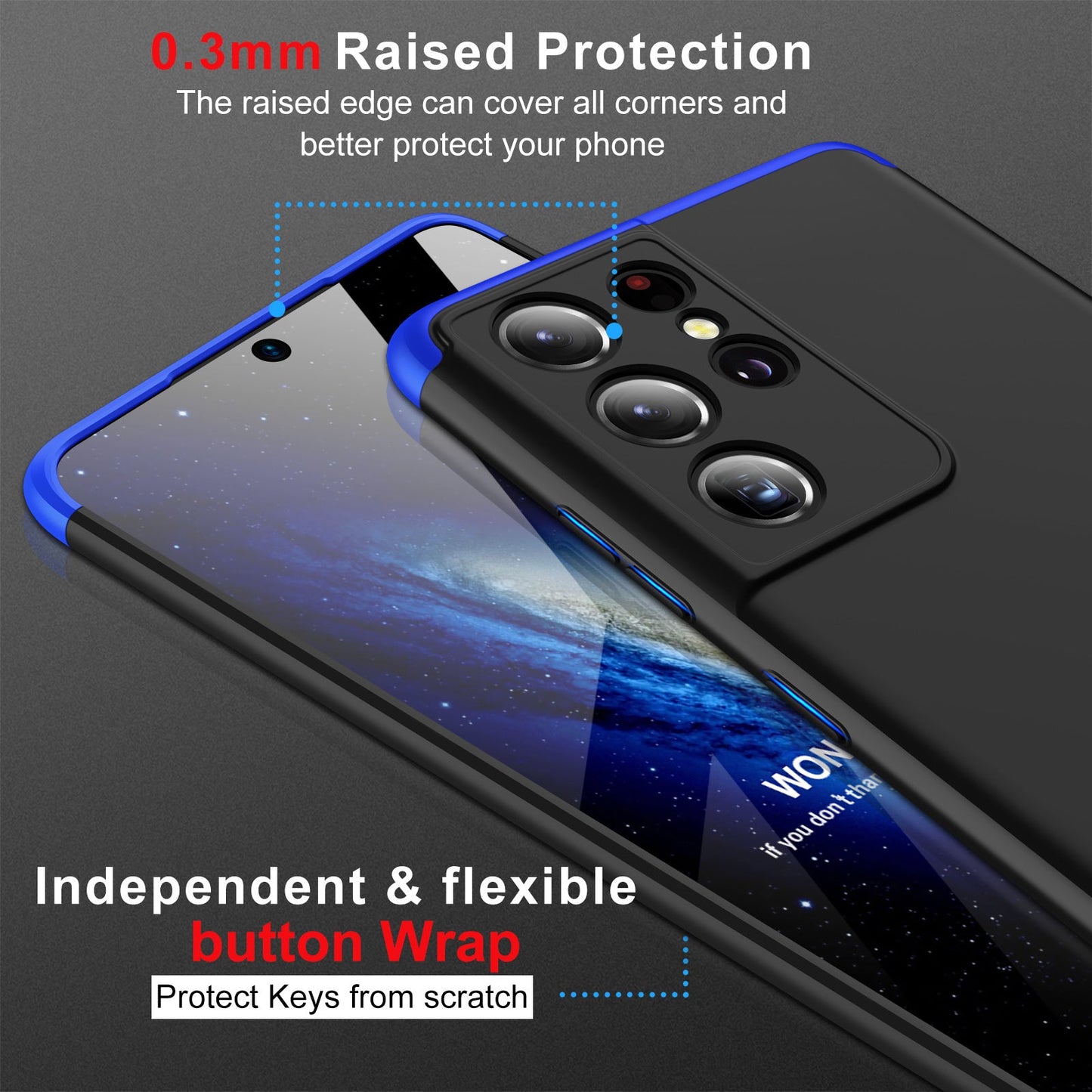 LEEKA Samsung S21 Ultra Full 3in1 Cover 360º Shockproof Armour Hard Matte PC Case