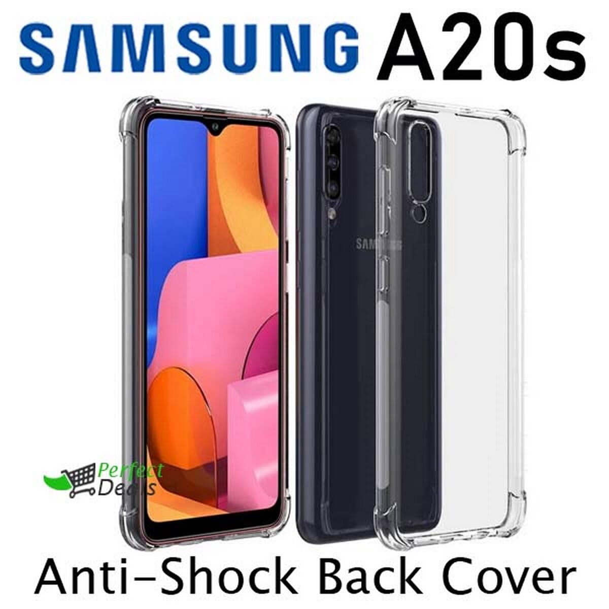 AntiShock Clear Back Cover Soft Silicone TPU Bumper case for Samsung A20s