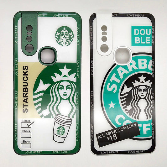 V15 Starbucks Series High Quality Perfect Cover Full Lens Protective Transparent TPU Case For Vivo V15