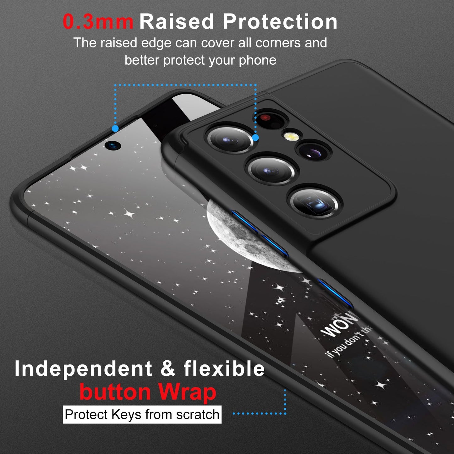 LEEKA Samsung S21 Ultra Full 3in1 Cover 360º Shockproof Armour Hard Matte PC Case