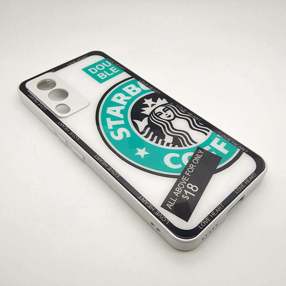 V21E Starbucks Series High Quality Perfect Cover Full Lens Protective Transparent TPU Case For Vivo V21E 5G