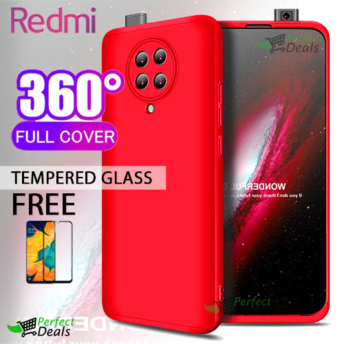 360° Case Cover for with a Free Screen Protector Tempered Glass for Redmi