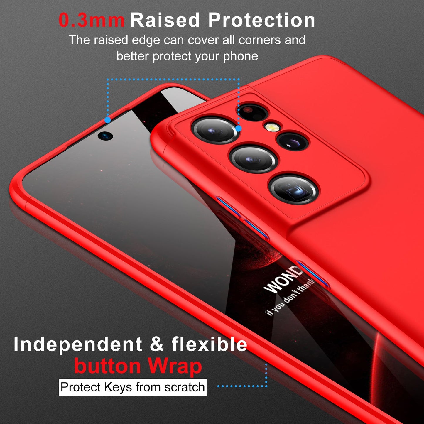 LEEKA Samsung S21 Ultra Full 3in1 Cover 360º Shockproof Armour Hard Matte PC Case