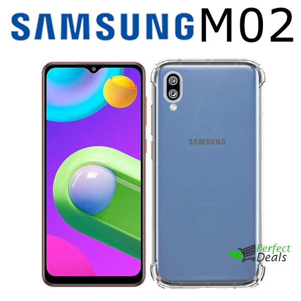 AntiShock Clear Back Cover Soft Silicone TPU Bumper case for Samsung M02