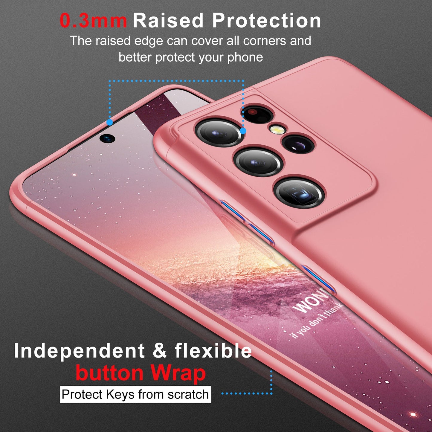 LEEKA Samsung S21 Ultra Full 3in1 Cover 360º Shockproof Armour Hard Matte PC Case