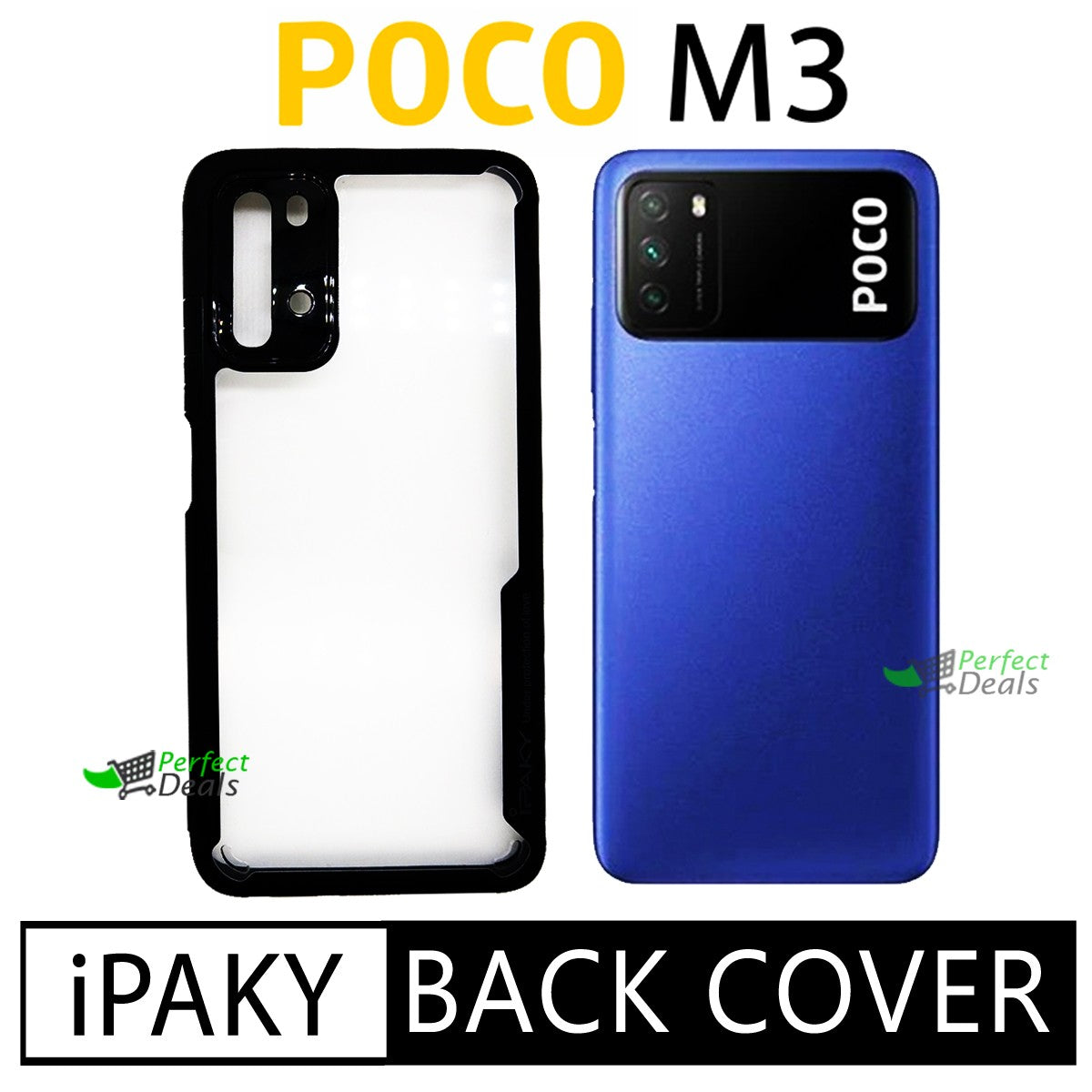iPaky Shock Proof Back Cover for Mi POCO M3