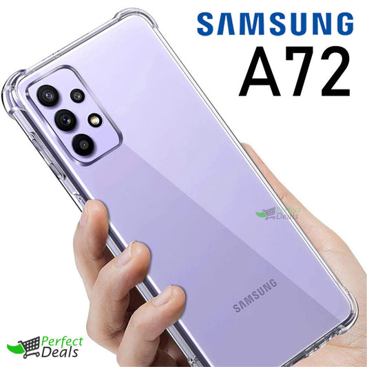 AntiShock Clear Back Cover Soft Silicone TPU Bumper case for Samsung A72