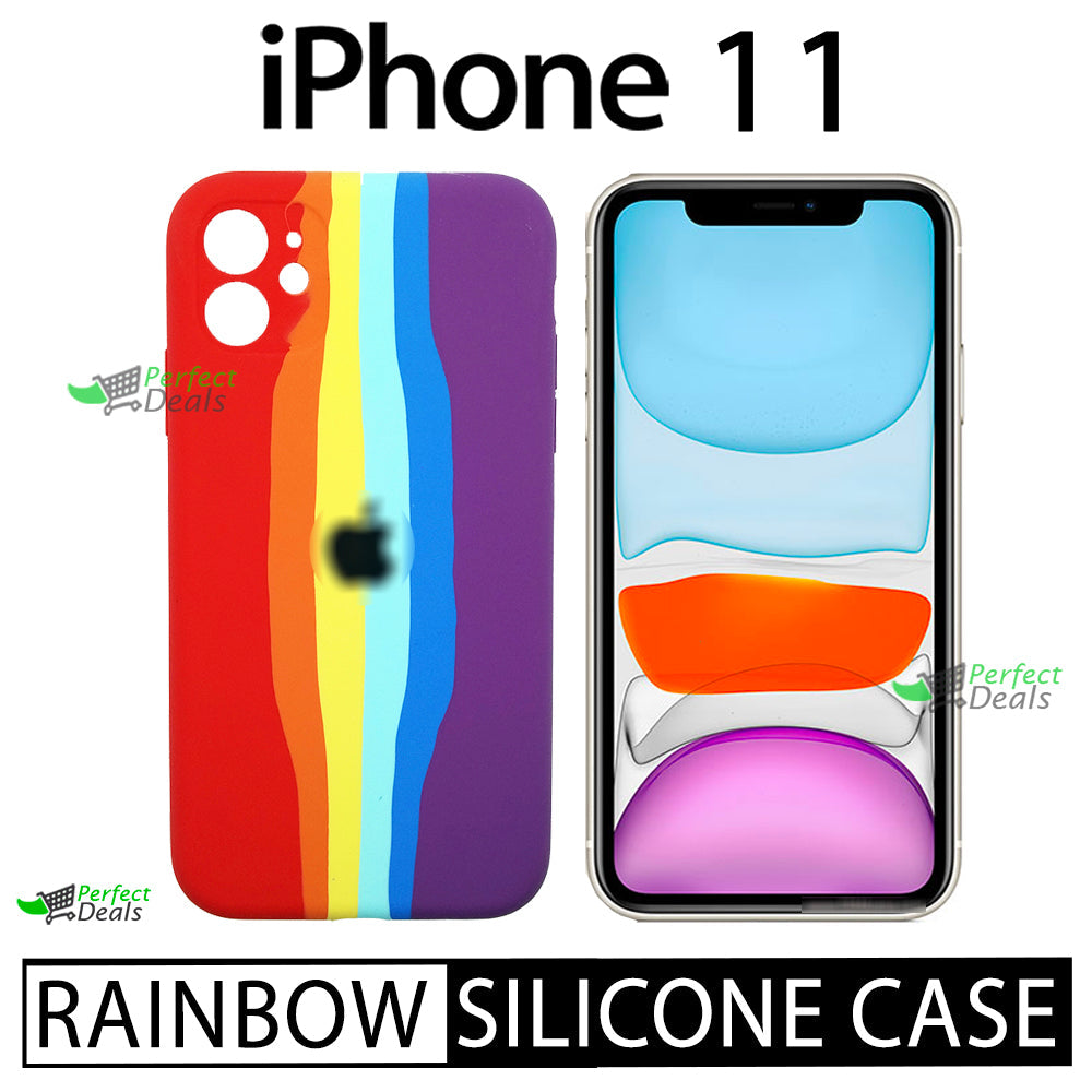 Latest Rainbow Silicone case for apple iPhone 11