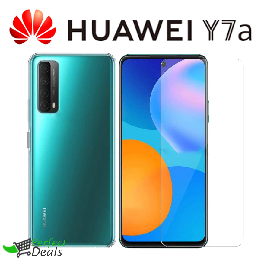 9H Clear Galss for Huawei Y7A Anti Scratch 0.3mm Transparent Screen Protection Glass Film Strong Clear Borderless Full Cover 9H Tempered Glass for Huawei Y7A