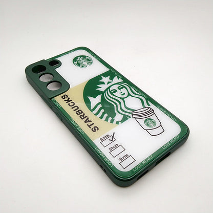S22 Starbucks Series High Quality Perfect Cover Full Lens Protective Transparent TPU Case For Samsung S22