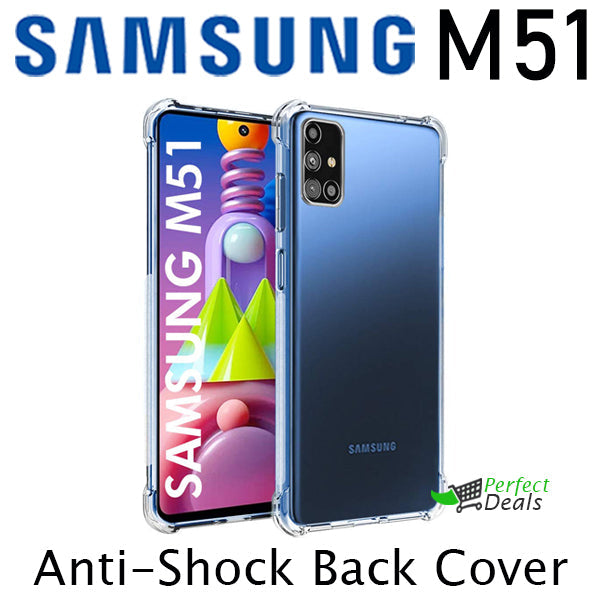 AntiShock Clear Back Cover Soft Silicone TPU Bumper case for Samsung M51