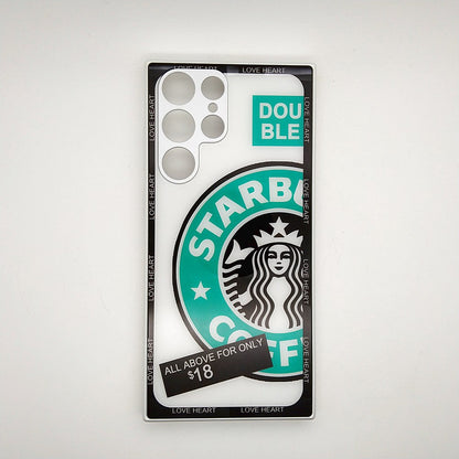 S22 Ultra Starbucks Series High Quality Perfect Cover Full Lens Protective Transparent TPU Case For Samsung S22 Ultra
