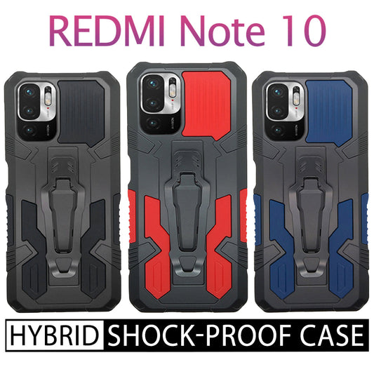 iCrystal Hybrid Anti Shock Case with Holder and Stand for Redmi Note 10