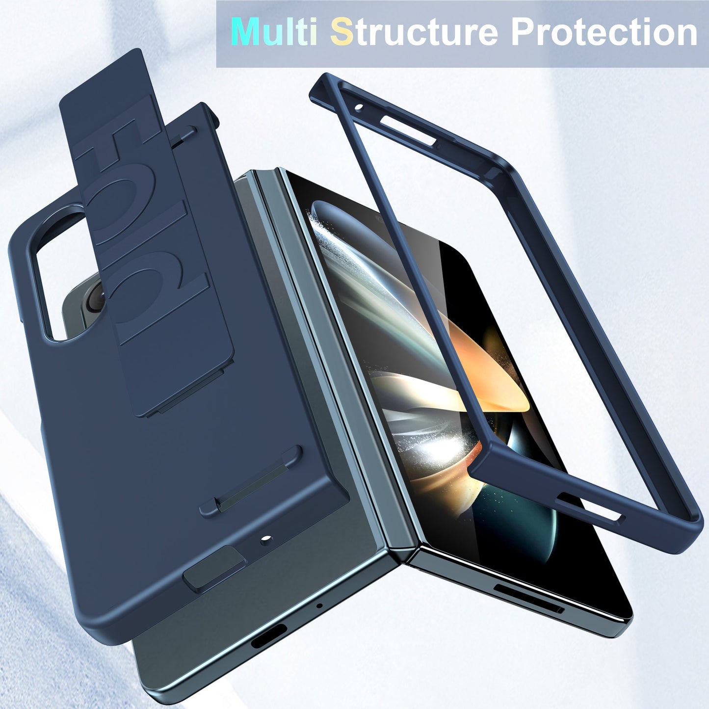 LEEKA Elastic Wristband Strap Silicone Fall Prevention Phone Case for Samsung Galaxy Z Fold 5
