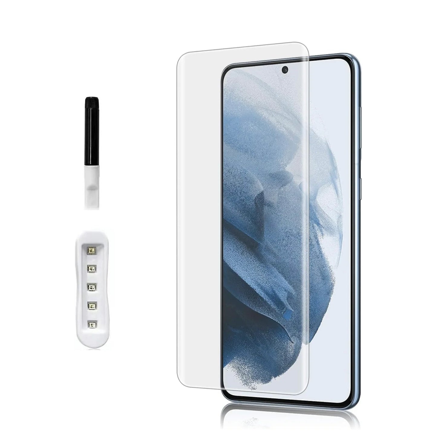Pack of UV Glue Full Screen Protector Tempered Glass + Carbon Back Sticker and Camera Lens Protection for Samsung S23