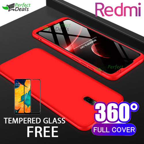 360° Case Cover for with a Free Screen Protector Tempered Glass for Redmi