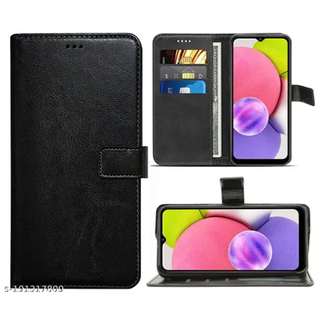 Samsung A03s Leather Pouch Case Premium Leather texture full cover