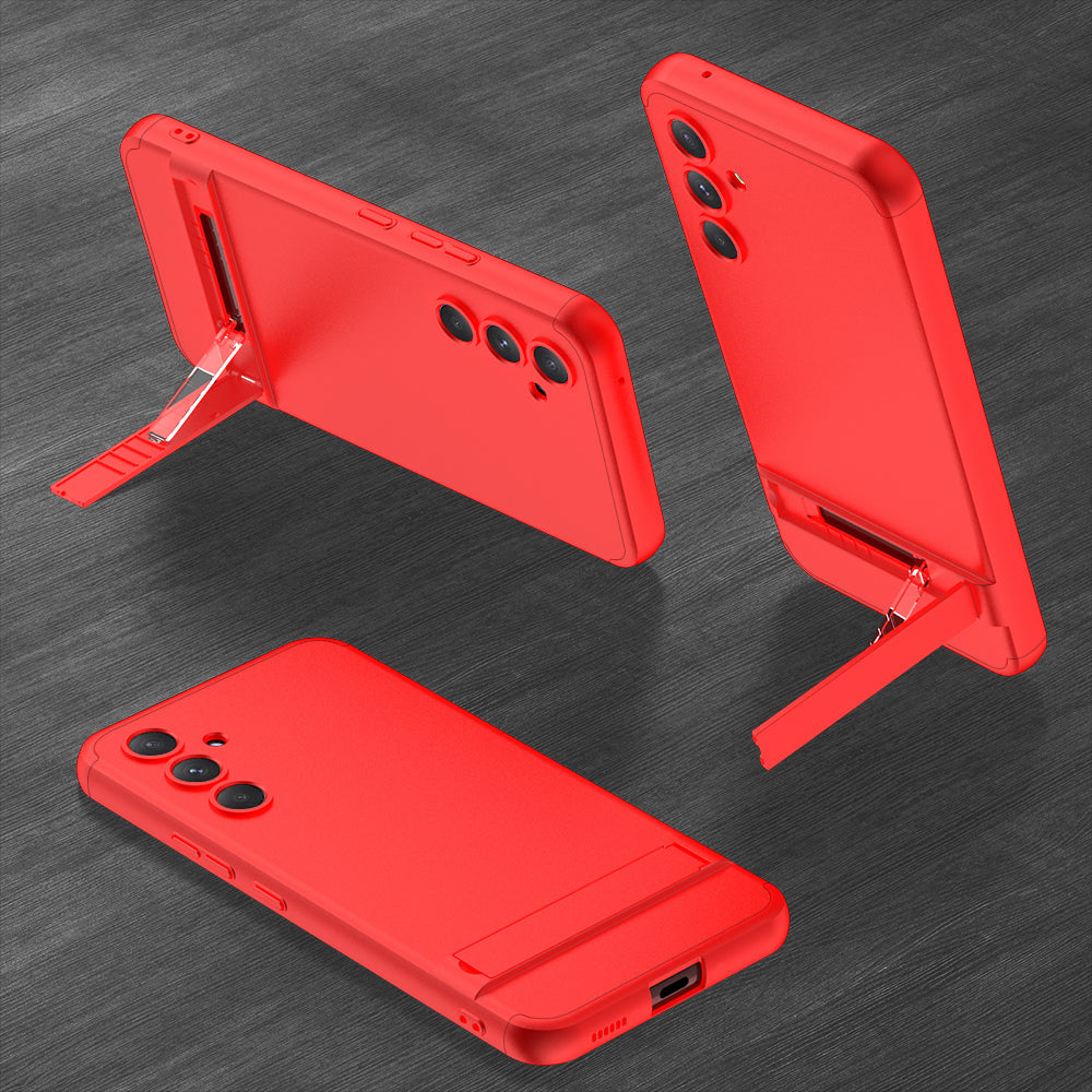 LEEKA Samsung S23 FE Full 3in1 Cover 360º Shockproof Armor Hard Matte PC Case with Stand