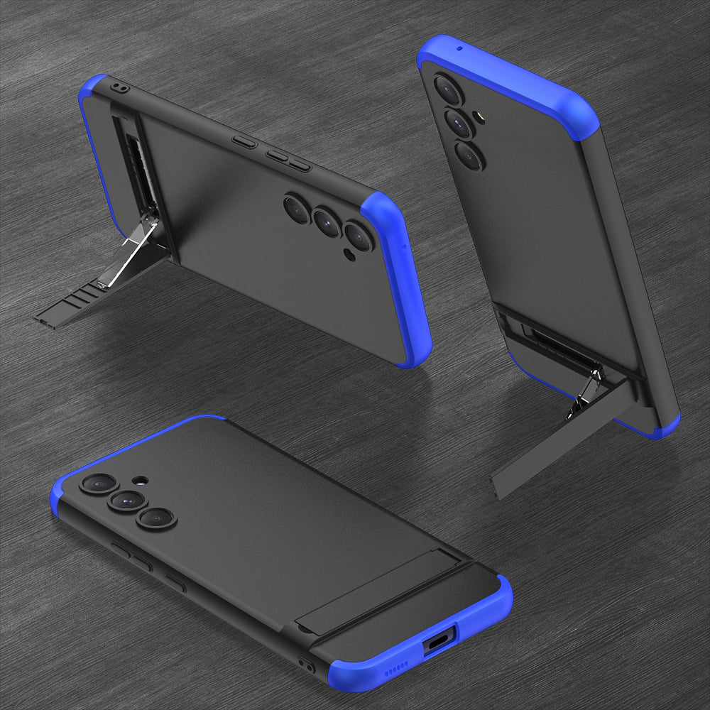 LEEKA Samsung S23 FE Full 3in1 Cover 360º Shockproof Armor Hard Matte PC Case with Stand