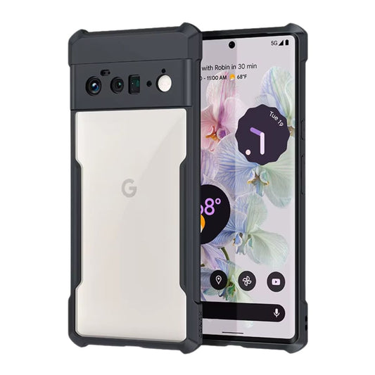 Google Pixel 6 Pro Shockproof Matte Black Border Aly Camera lens Protection back cover Case