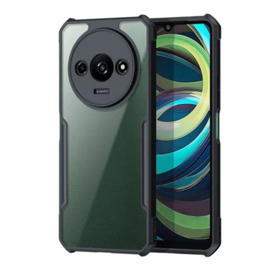 Redmi A3 Shockproof Matte Black Border Aly Camera lens Protection back cover Case