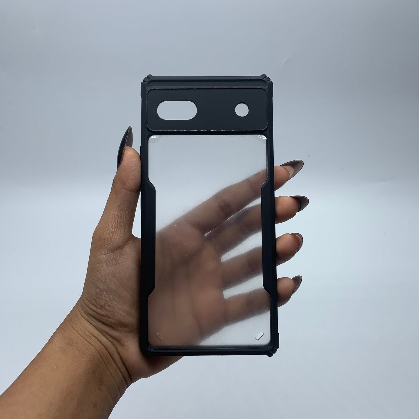 Google Pixel 6A Shockproof Matte Black Border Aly Camera lens Protection back cover Case