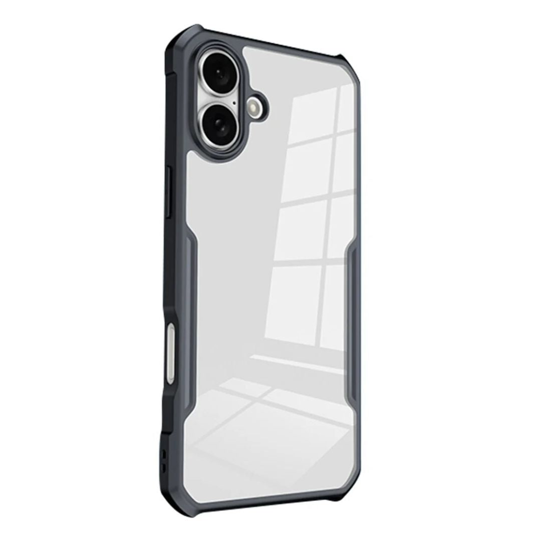 iPhone 16 Shockproof Matte Black Border Aly Camera lens Protection back cover Case