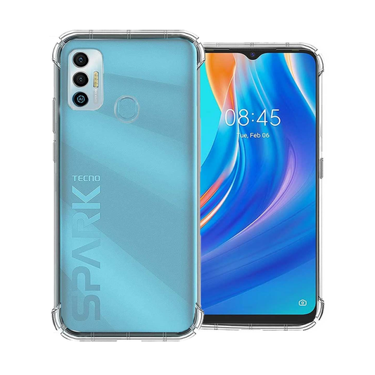 Tecno Spark 7 Clear Anti-Shock Case Reinforced Corner Drop Protection Cover