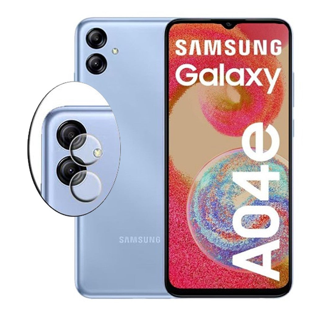 Combo Pack of Tempered Glass Screen Protector, Carbon Fiber Back Sticker, Camera lens Clear Glass Bundel for Samsung A04e