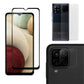 Combo Pack of Tempered Glass Screen Protector, Carbon Fiber Back Sticker, Camera lens Clear Glass Bundle for Samsung Galaxy A12