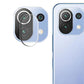 Combo Pack of Tempered Glass Screen Protector, Carbon Fiber Back Sticker, Camera lens Clear Glass Bundel for Mi 11 Lite