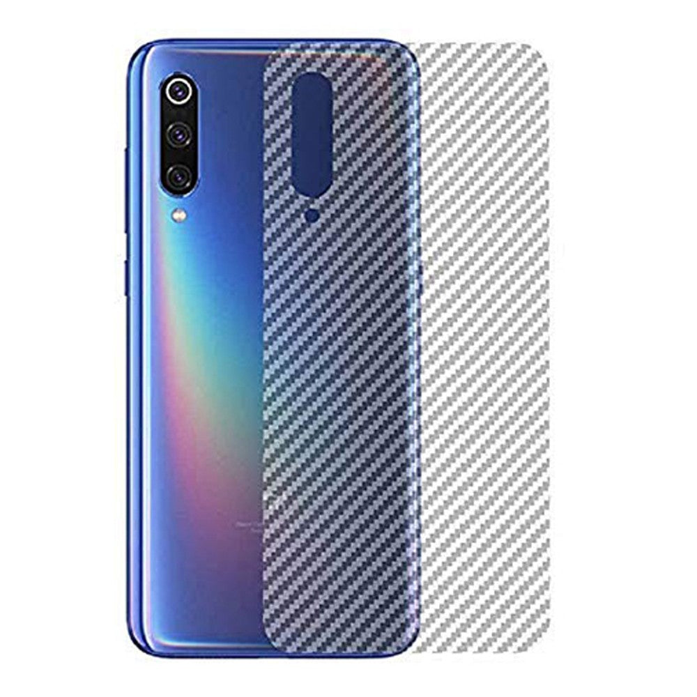 Combo Pack of Tempered Glass Screen Protector, Carbon Fiber Back Sticker, Camera lens Clear Glass Bundel for Mi A3