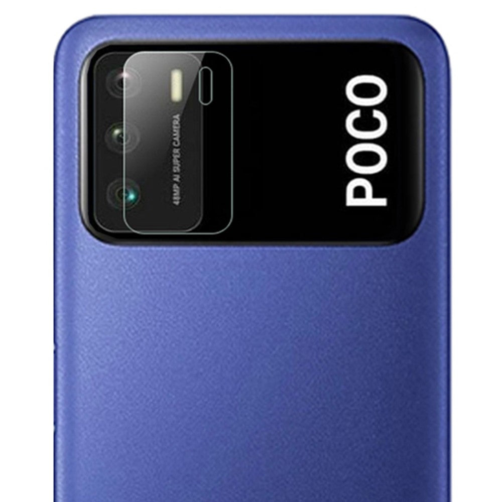 Combo Pack of Tempered Glass Screen Protector, Carbon Fiber Back Sticker, Camera lens Clear Glass Bundel for Mi POCO M3